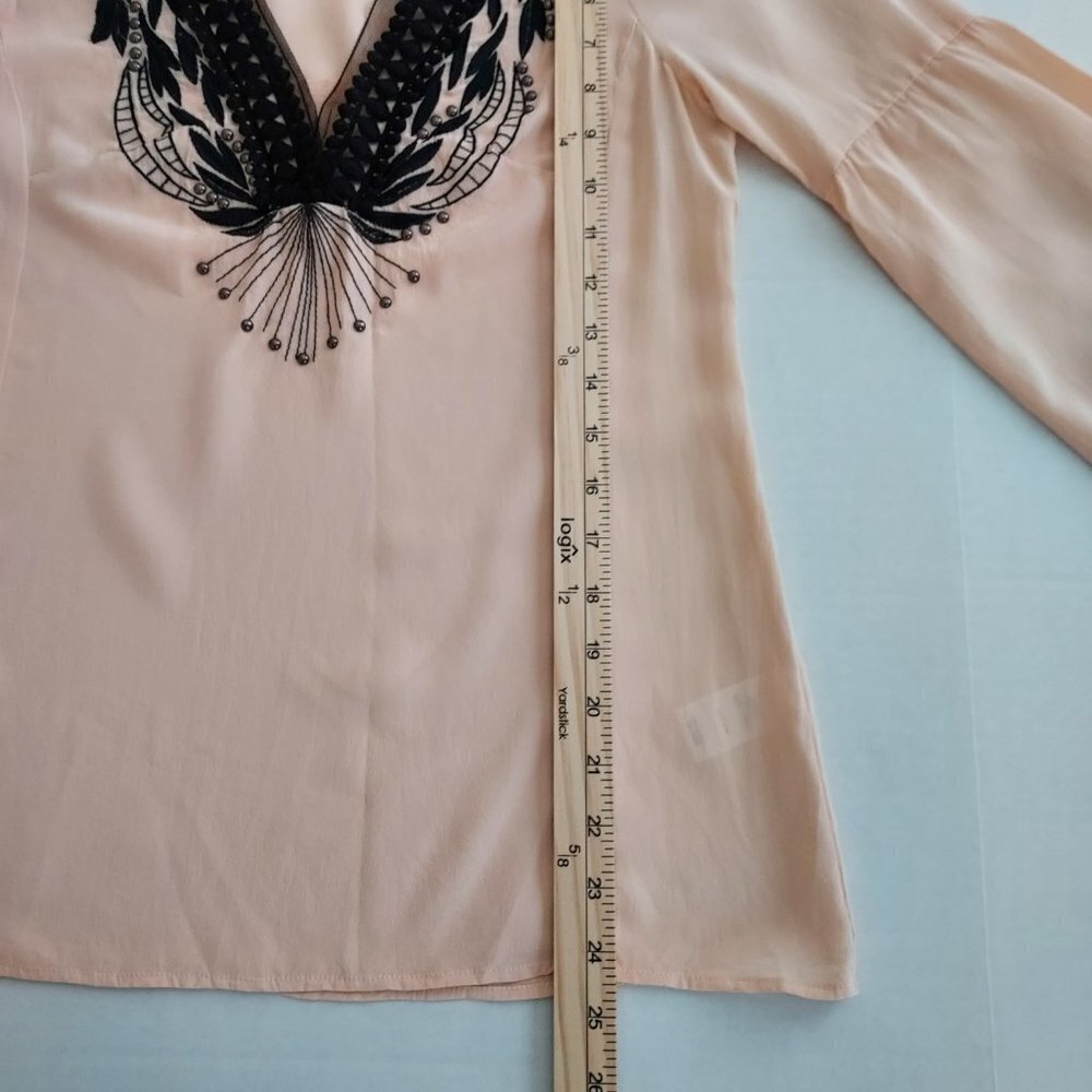 Nanette Lepore Silk Long Balloon Sleeve Blouse - Picture 3 of 11